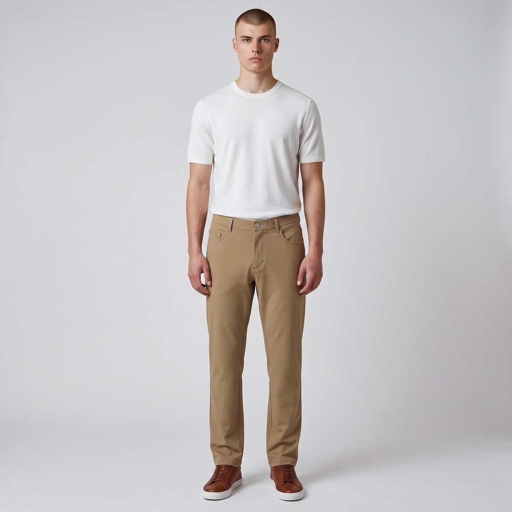 Unbound Merino Pants Mens 40x30 Tan 5-Pocket Merino Wool Stretch Travel